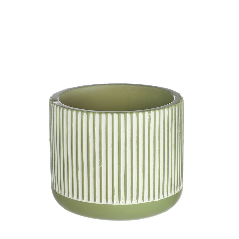 Pot Lines  D.10 h.8 cm grn