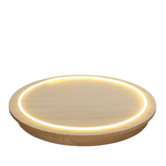Wood w.neon light D.38 h2,6 cm touc