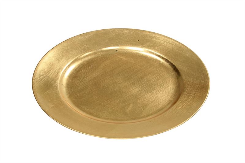 Bord rond 33x33x2cm goud 24/ds