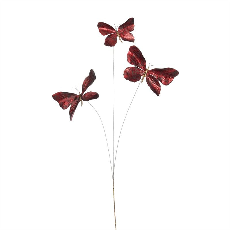 Vlinder tak bordeaux l73cm