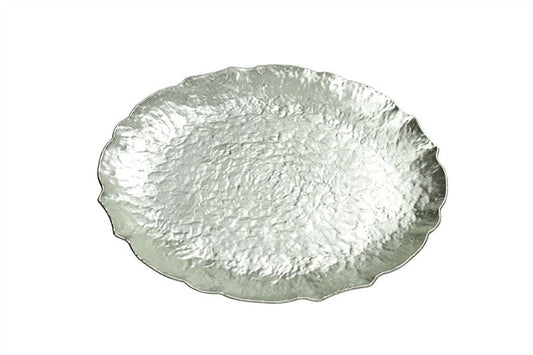 Bord rond 33x33x2cm zilver 24/ds