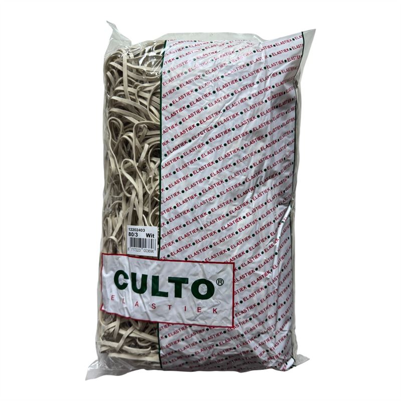 Elastiek 80x3mm. Wit 1kg.