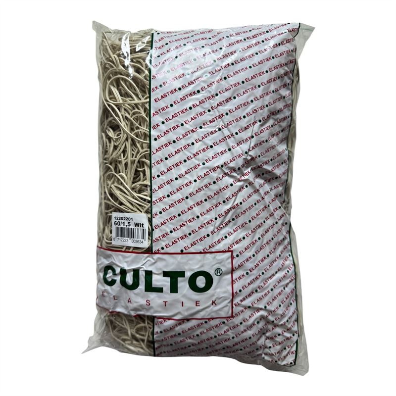 Elastiek Culto 60x1,5mm wit 1kg/zak