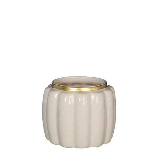 Pouff pot D.9,5 h.7,6 cm creme