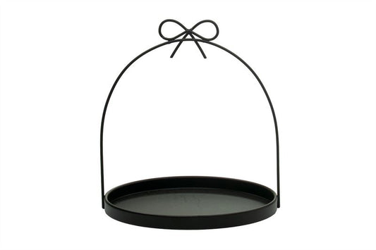 Deco schaal strik D.25H.28cm.
