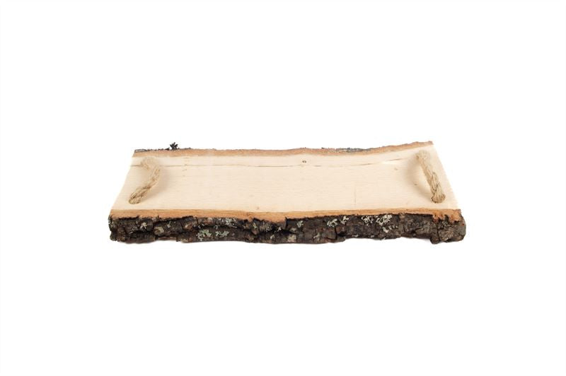 Eiken plaat met touw 38x14 cm natur