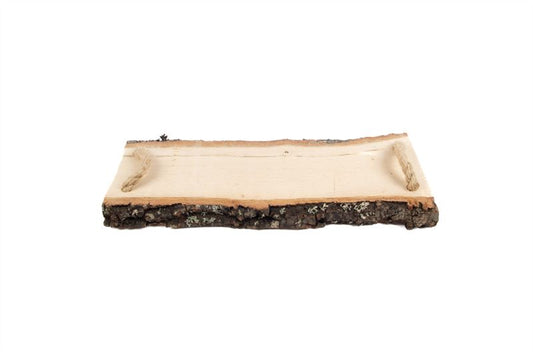 Eiken plaat met touw 38x14 cm natur