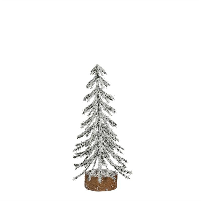 Decoratie boom gr frosted h16xd6cm