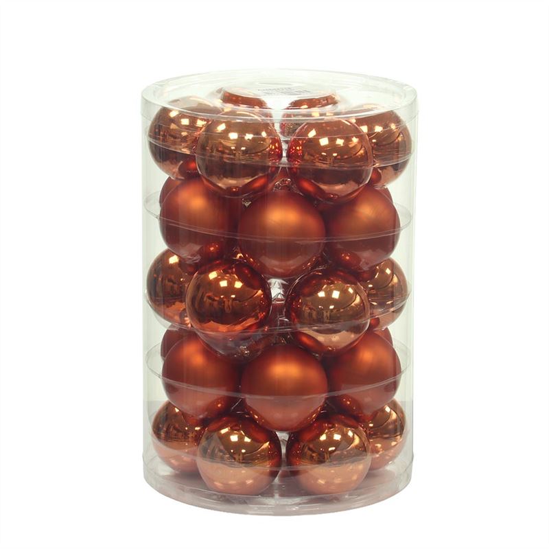 Kerstbal 57mm oranje combi 30/koker