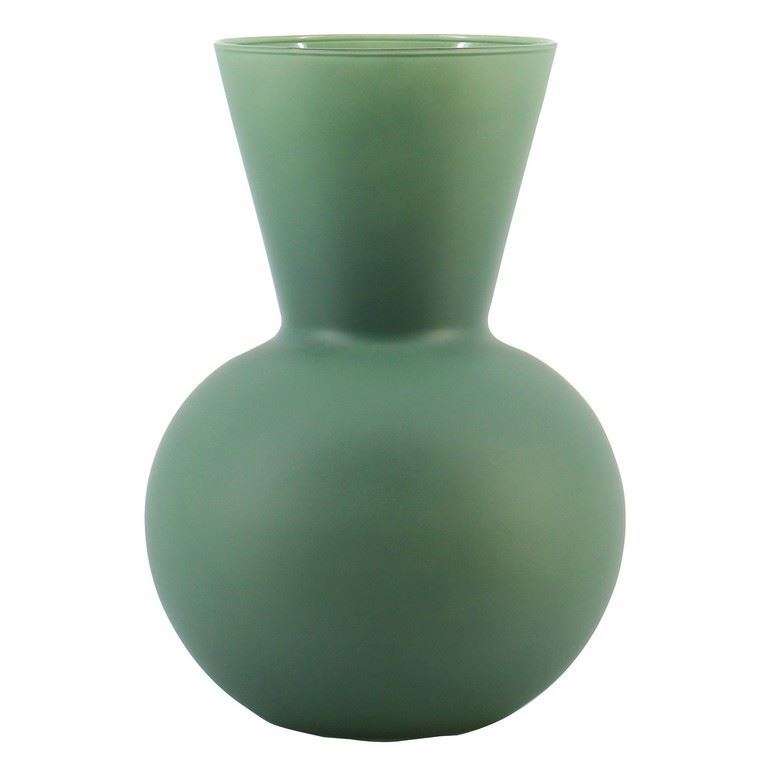 Glas Elly d15/21 h30cm groen mat