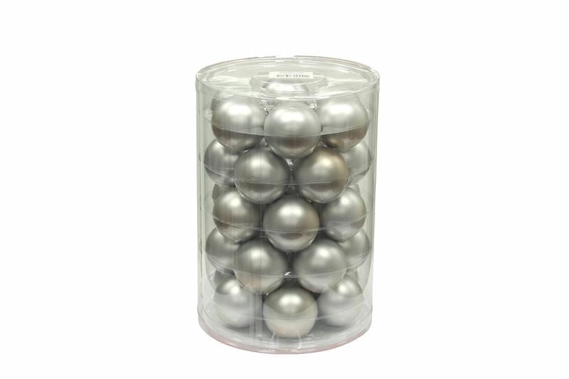 Kerstbal glas 57mm zilver mat 30/ko