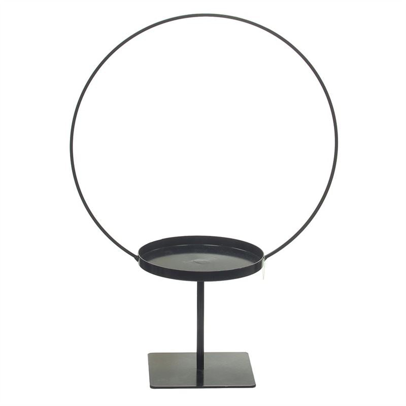 Deco tray H.35cm.rond op voet