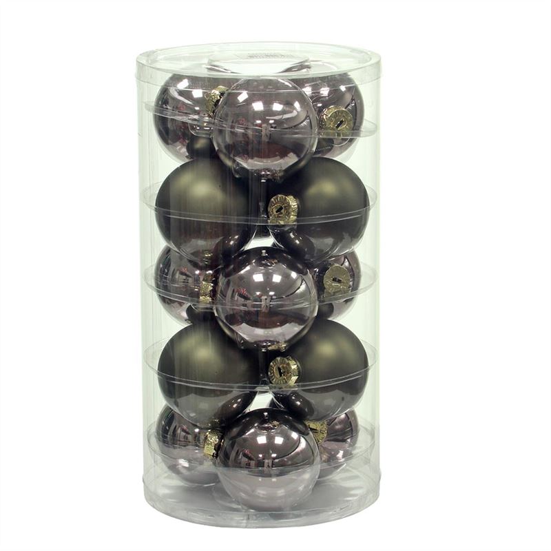 Kerstbal 80mm titan grey combi 15/k