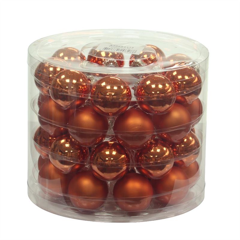 Kerstbal 40mm oranje combi 36/koker