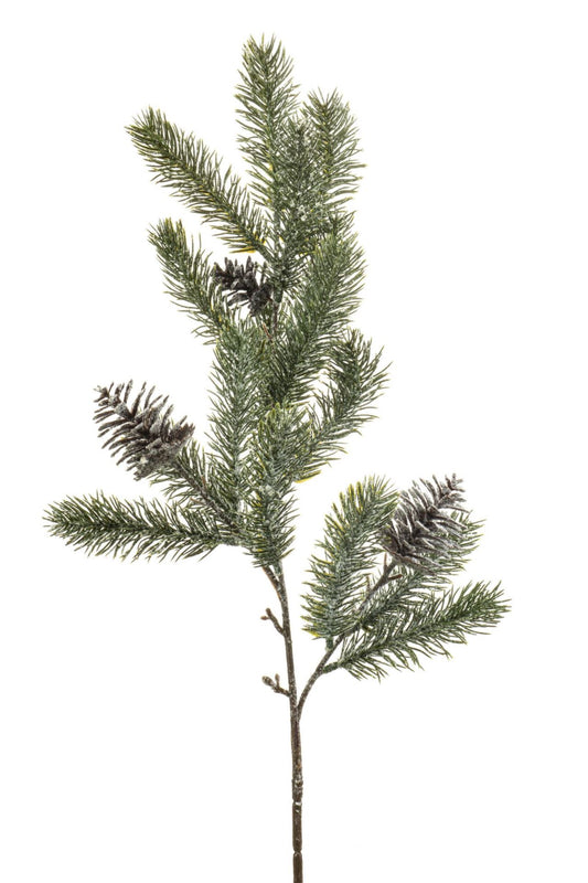 Pine cone spray w snow 70cm