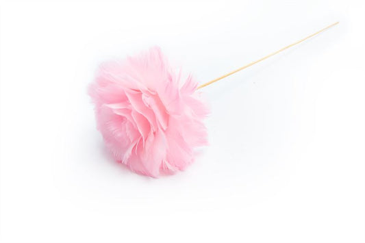 Rozen veren 12cm st. licht roze
