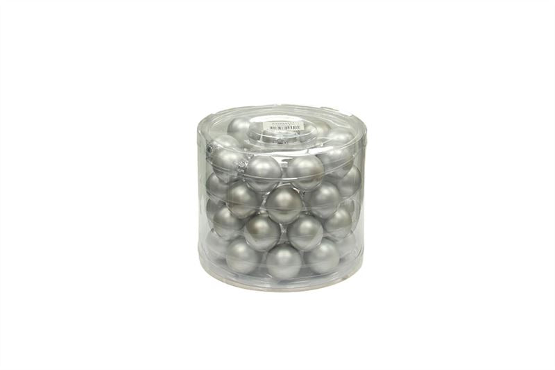 Kerstbal glas 40mm zilver mat 36/ko