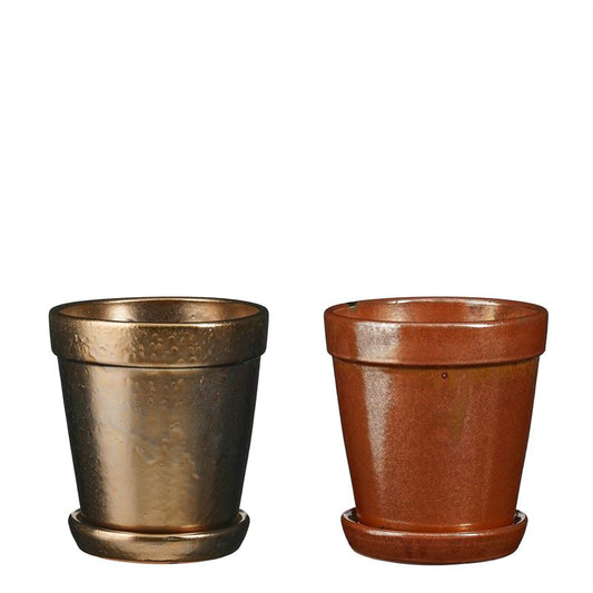 Madrid pot goud/roest h24xd22cm.