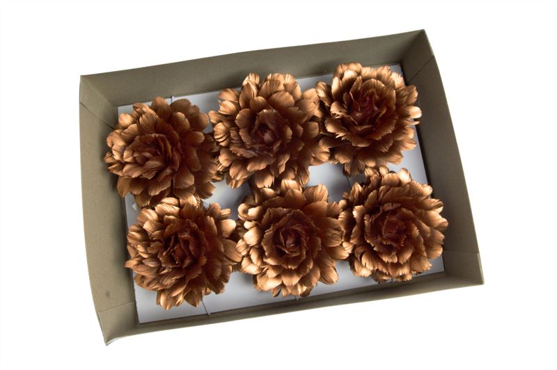 Rozen veren 10 cm met clip koper