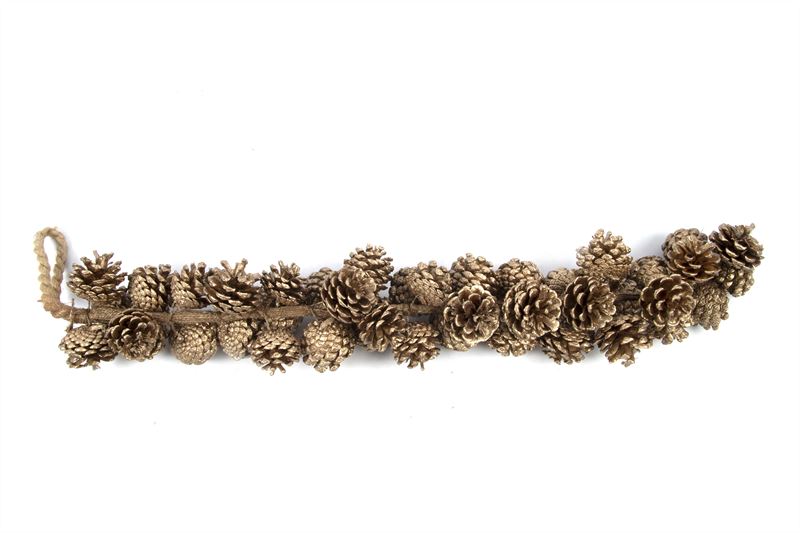 Guirlande dennenappels 70 cm goud