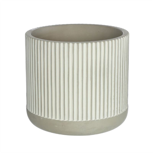 Pot Lines  D.14 h.12,5 cm grey