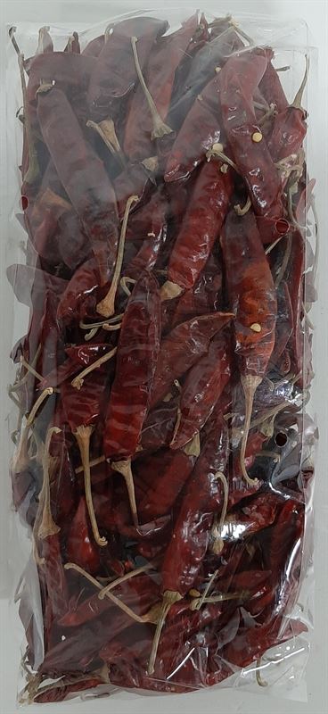 Chillies middel rood250 gr