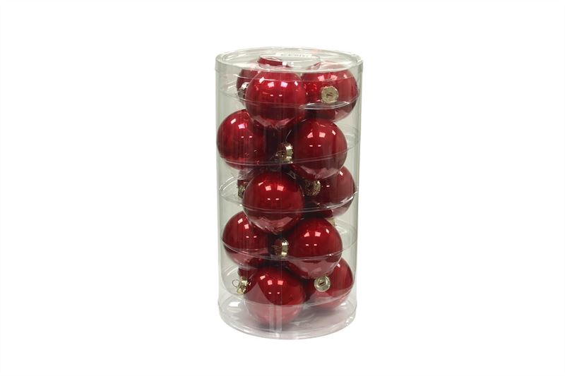Kerstbal glas 80mm rood pearl 15/ko