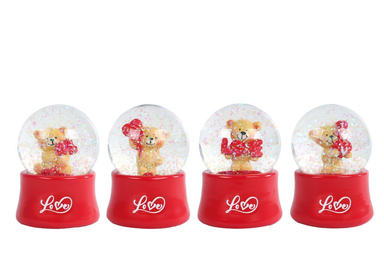 "Sneeuwbol ""Love"" rood 5,5x5x7cm"