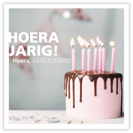 Kadokaartje 'Basics' Hoera jarig à