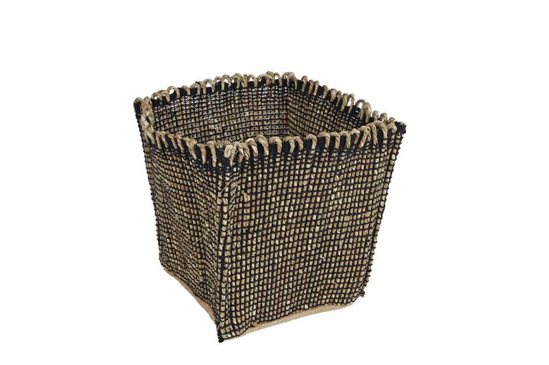 Mand Cairo nat/zw S 20x20x20cm.