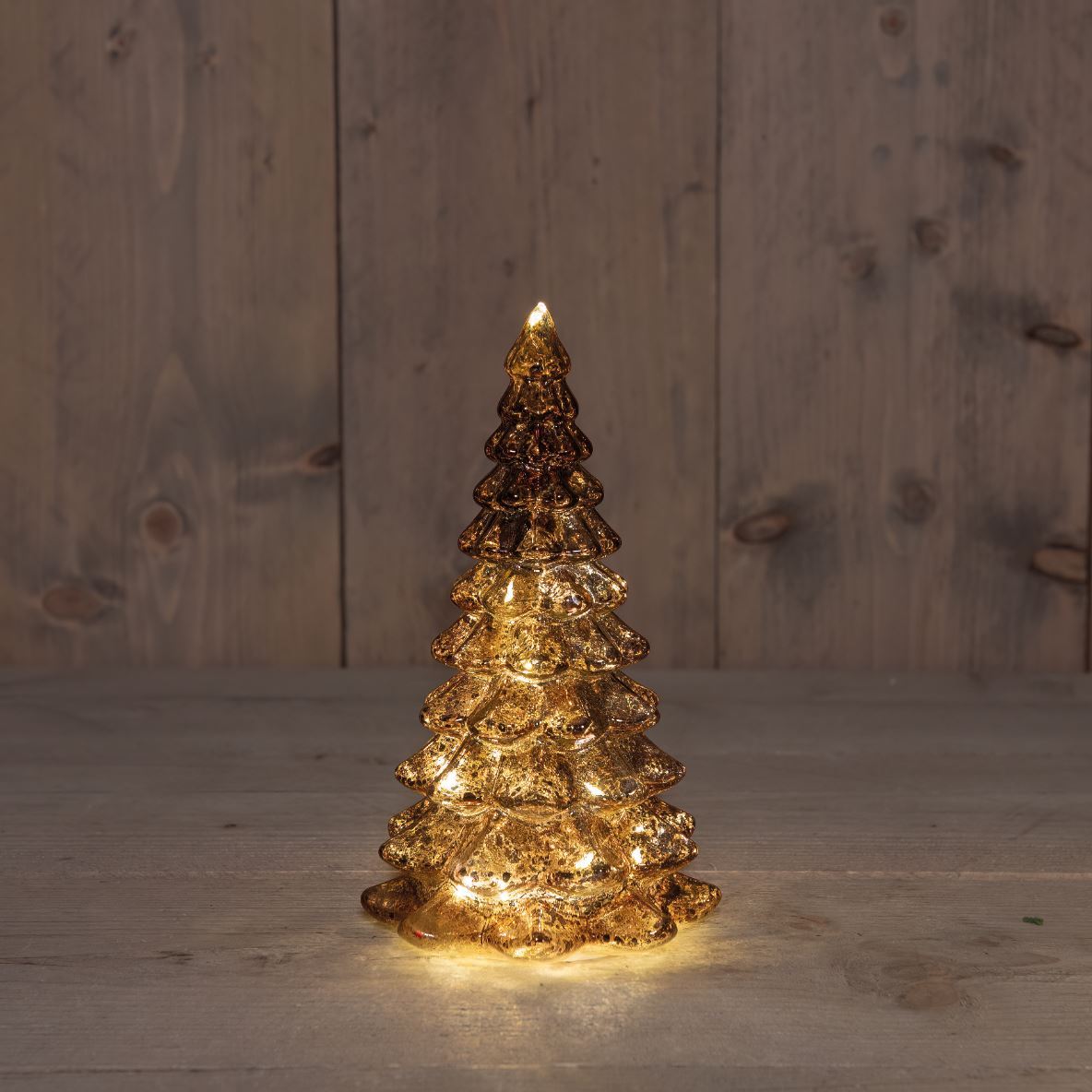 KERSTBOOM GLAS BAT 12X12X21CM BRUIN