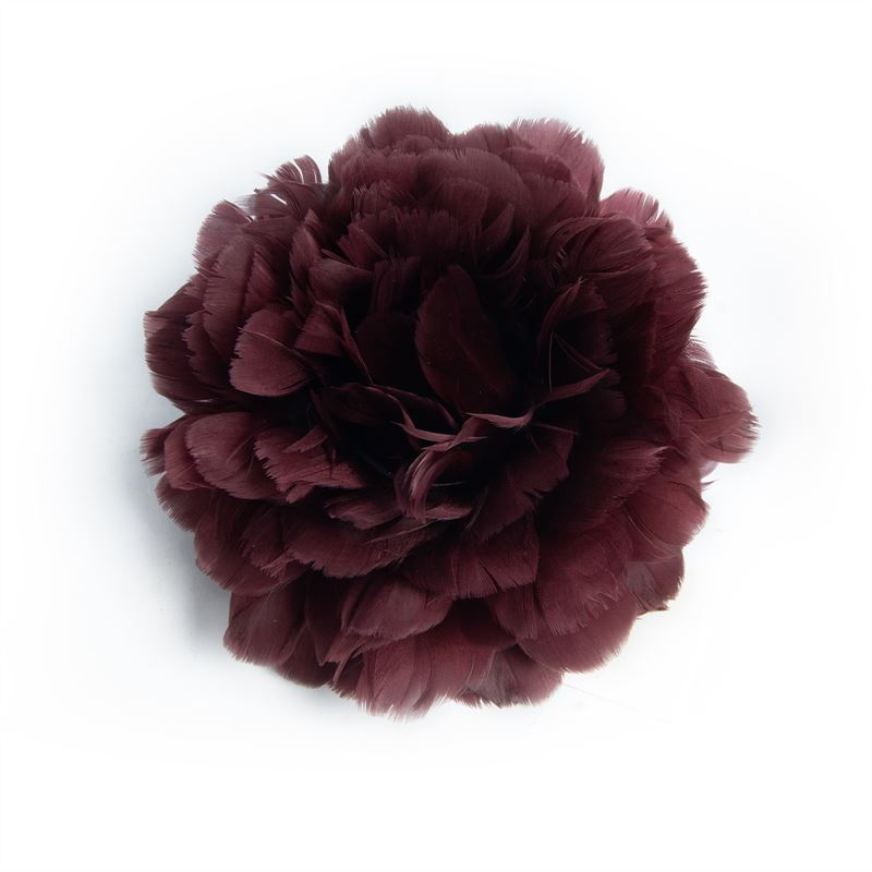 Roos veren 10 cm o/st. bordeaux