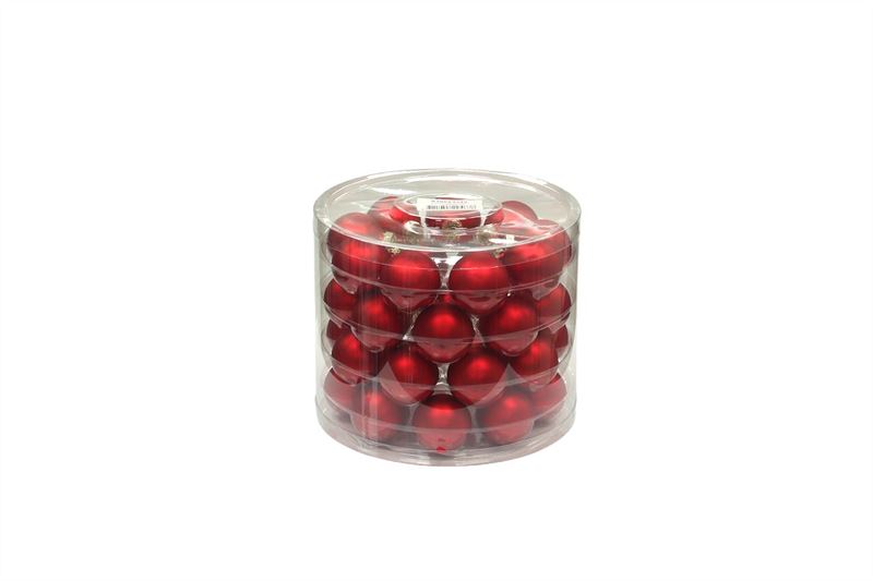 Kerstbal glas 40mm rood mat 36/koke