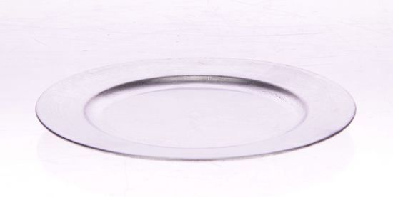 Bord rond 33x33x2cm zilver 24/ds