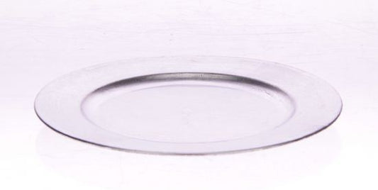 Bord rond 33x33x2cm zilver 24/ds