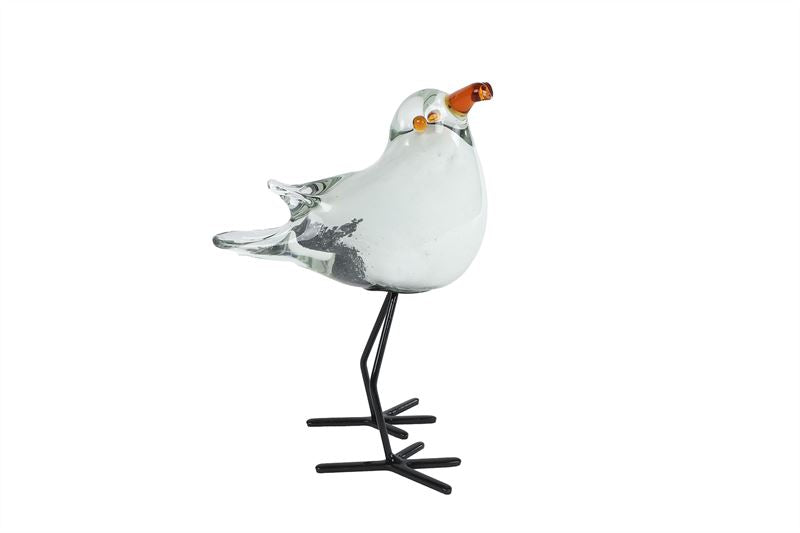 Sculptuur Seagull wit/grs. 12x8,5x1
