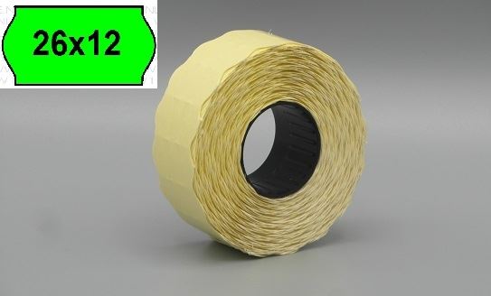Prijsetiket perm.26x12mm fluor grn