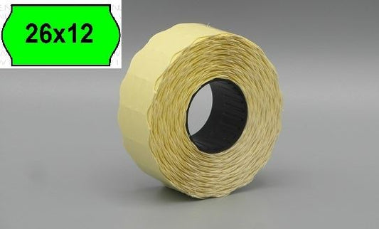Prijsetiket perm.26x12mm fluor grn