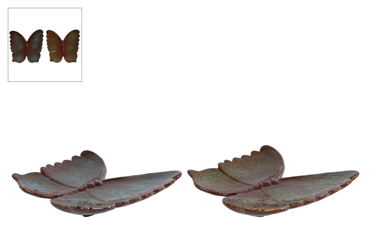 Sculptuur Butterfly M bl/gr. 18x17x
