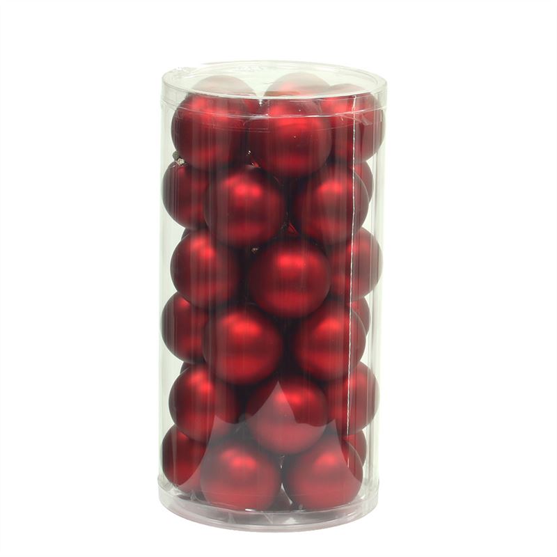 Bal kunstst. D.5cm mat rood 30/set
