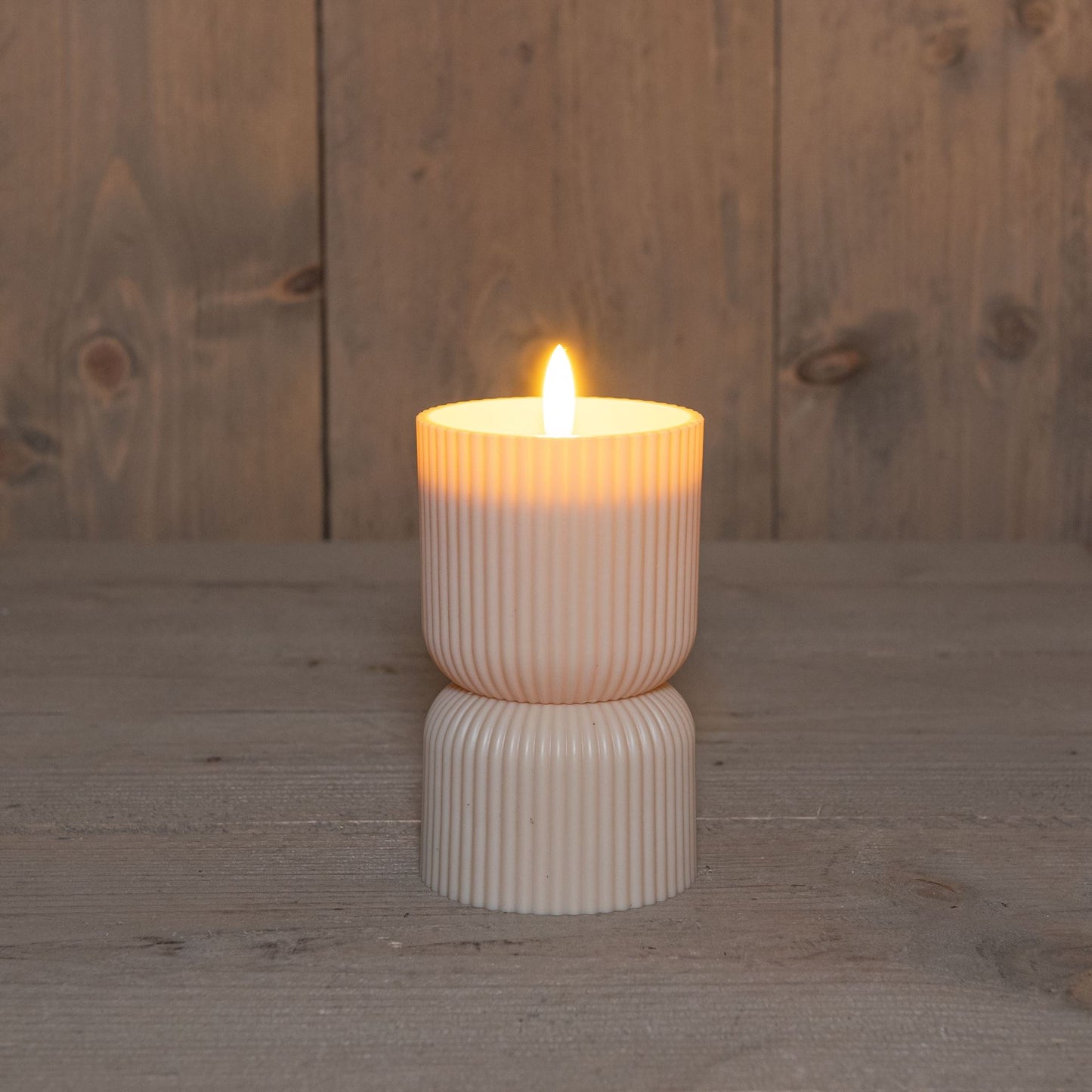 Buitenkaars led 3D D.8H15cm.Zand Ti
