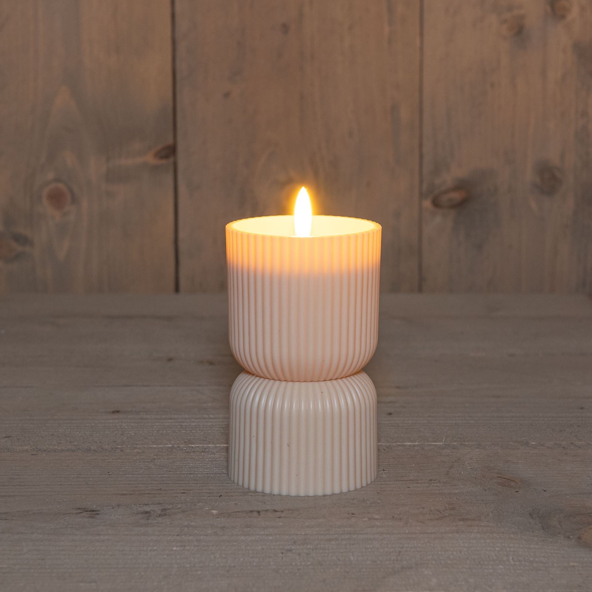 Buitenkaars led 3D D.8H15cm.Zand Ti