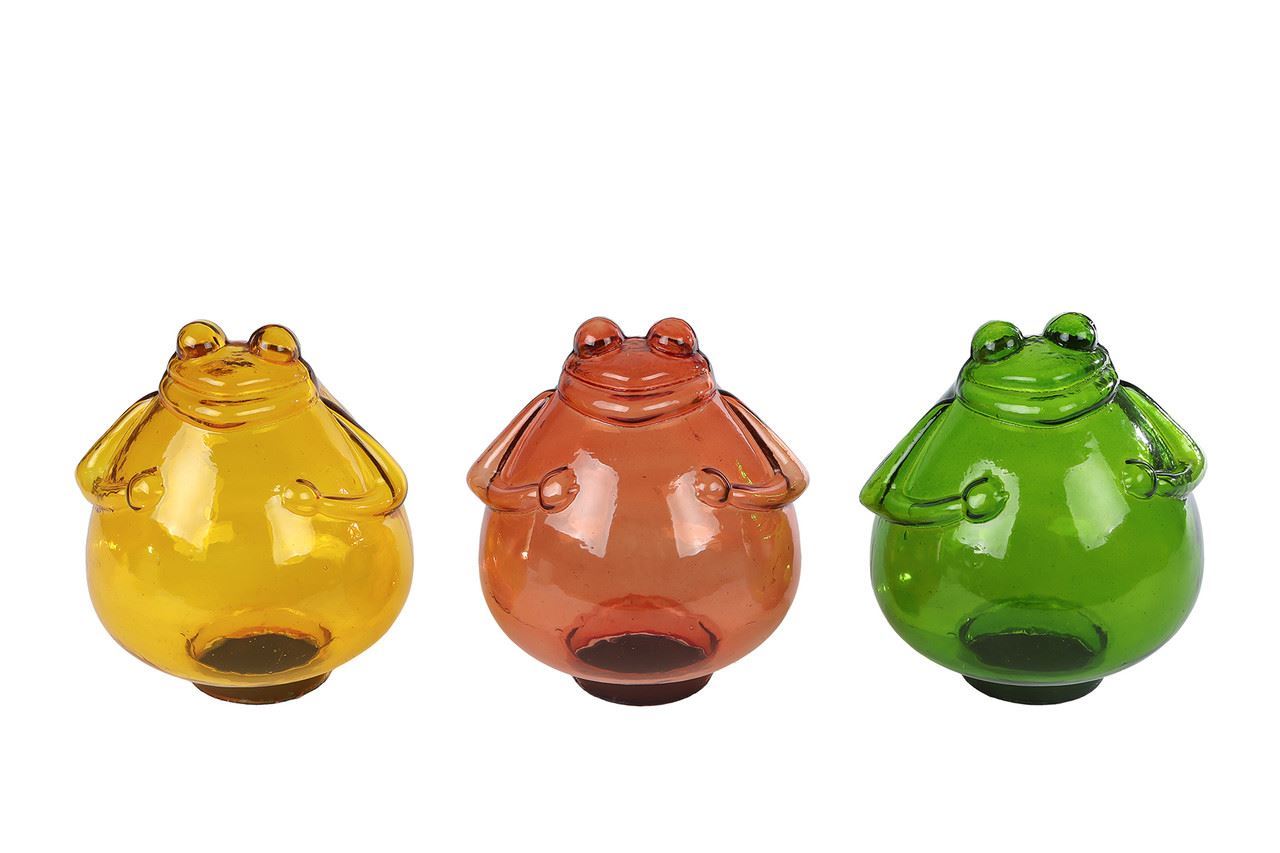 "Sculptuur ""Kikker"" L geel/groen/