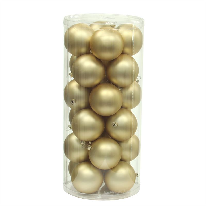 Bal kunstst.D.7cm mat goud 24/set