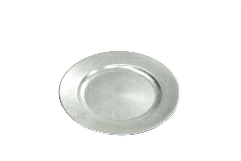 Bord rond 25x25x2cm zilver