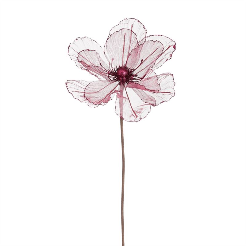 Bloem tak rood glitter l45cm