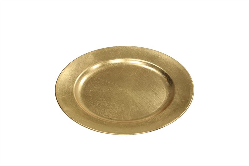 Bord rond 25x25x2cm goud