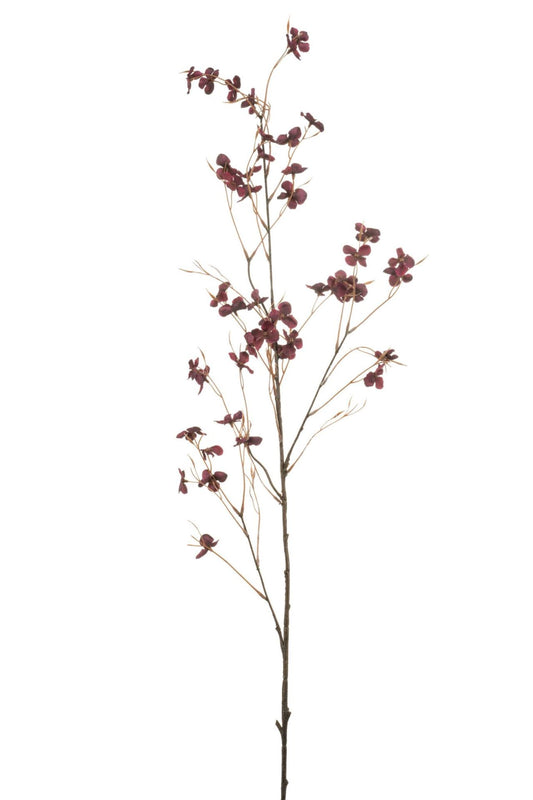 Hydrangea blossom spray burgundy 11