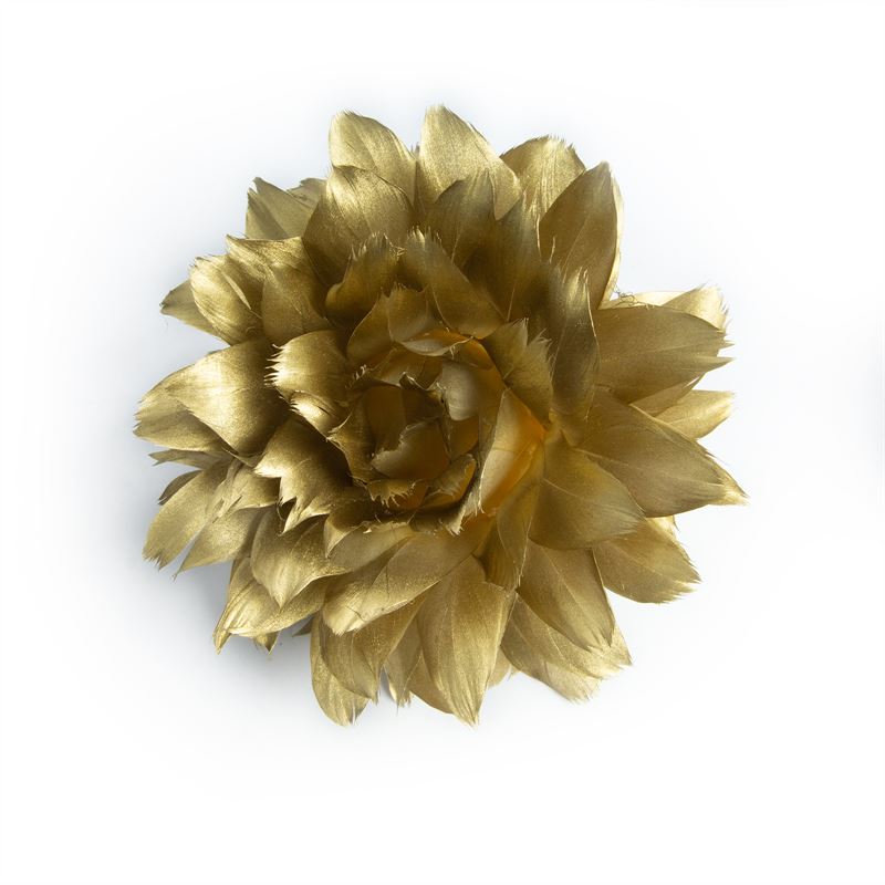 Roos veren 10 cm o/st. goud