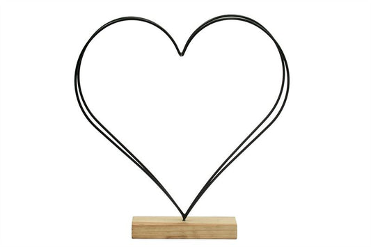 Hart op houten voet H.45cm zwart 6/